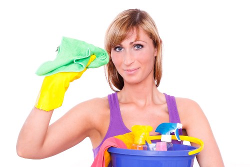 Professional office cleaning in a modern workplace lobby
