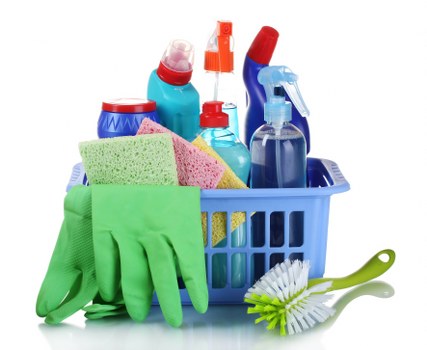Removing stains during carpet cleaning service